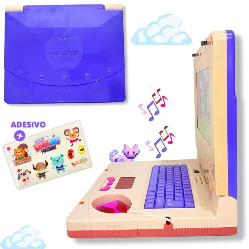 Notebook De Brinquedo Laptop Infantil Musical Com Luz Educativo