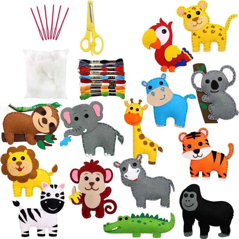 Kit Criativo de Costura - Animais da Floresta em Feltro para Crianças