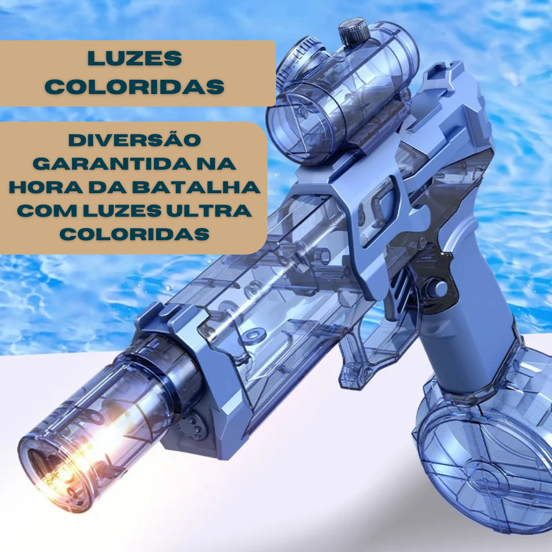 Lançador de Gel Elétrico Totalmente Automático com Luz, Recarregável USB, Tiro Contínuo, Jogo de Festa, Barulho, Brinquedo Infantil, Presente Menino, Verão, Diversão
