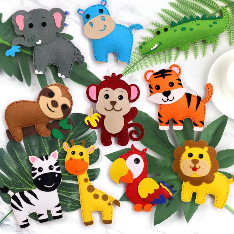 Kit Criativo de Costura - Animais da Floresta em Feltro para Crianças
