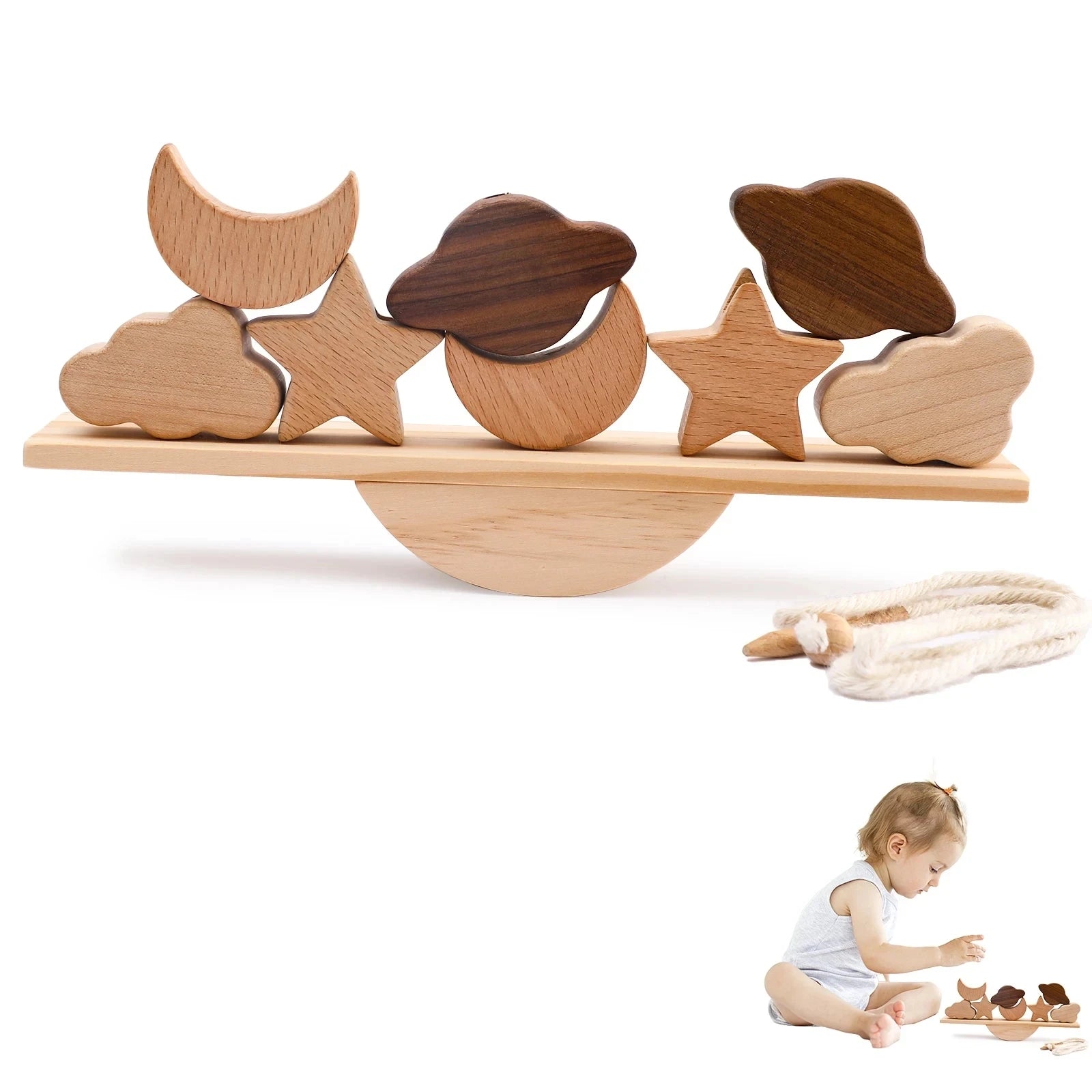Brinquedo de Enfiar e Empilhar Animais - Aprendizado Montessori Divertido