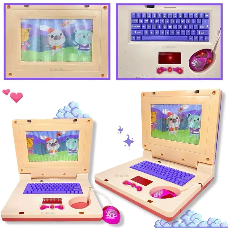 Notebook De Brinquedo Laptop Infantil Musical Com Luz Educativo