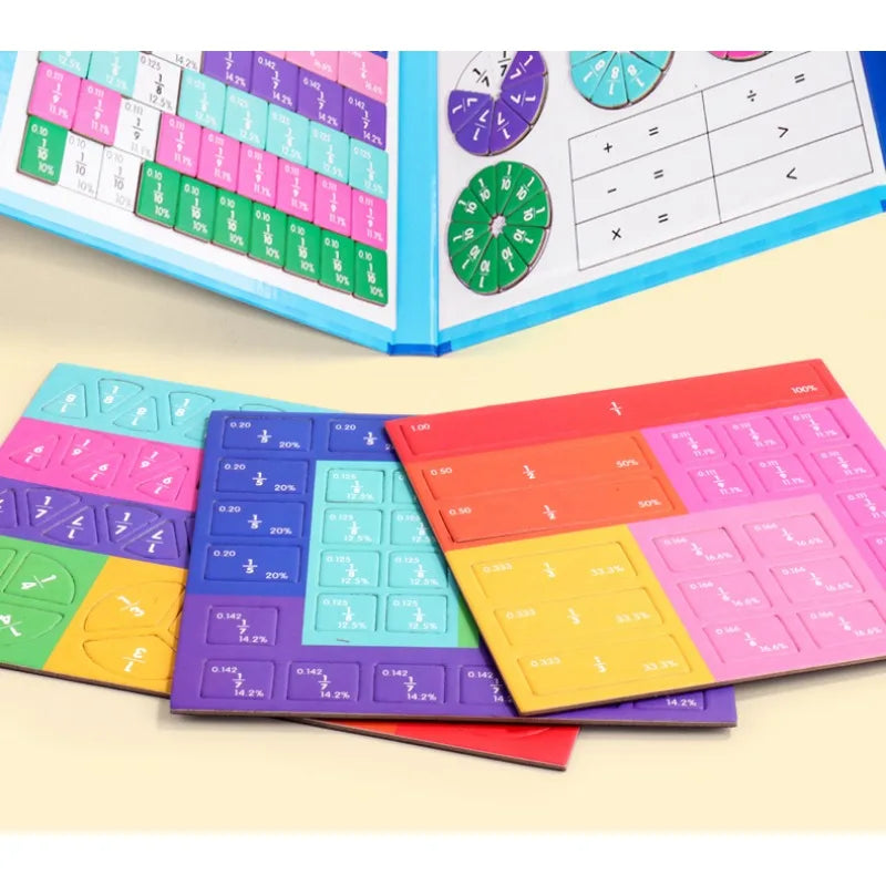 Jogo Matemático Montessori de Frações - Brinquedo Educativo Magnético