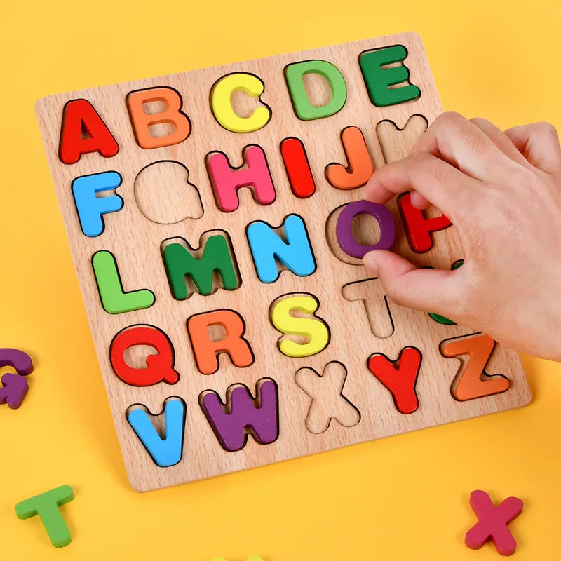 Tabuleiro Didático 3D de Alfabeto e Números Coloridos