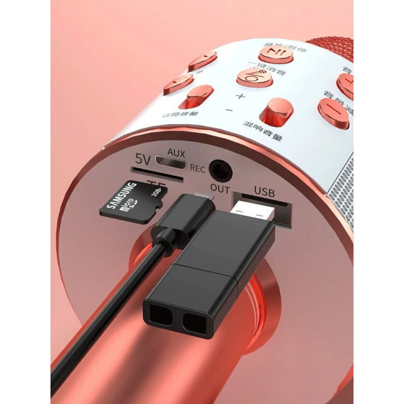 Microfone Infantil de Karaoke Bluetooth Sem Fio