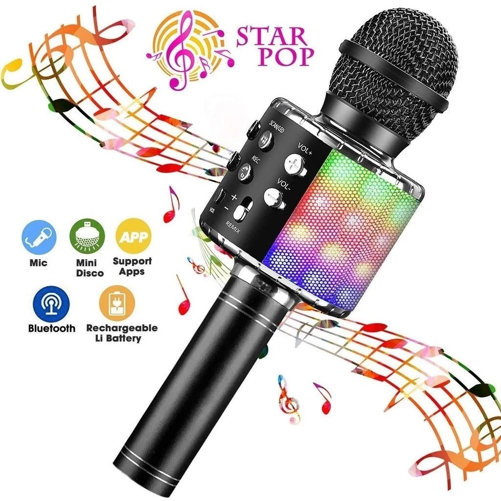 Microfone Infantil de Karaoke Bluetooth Sem Fio