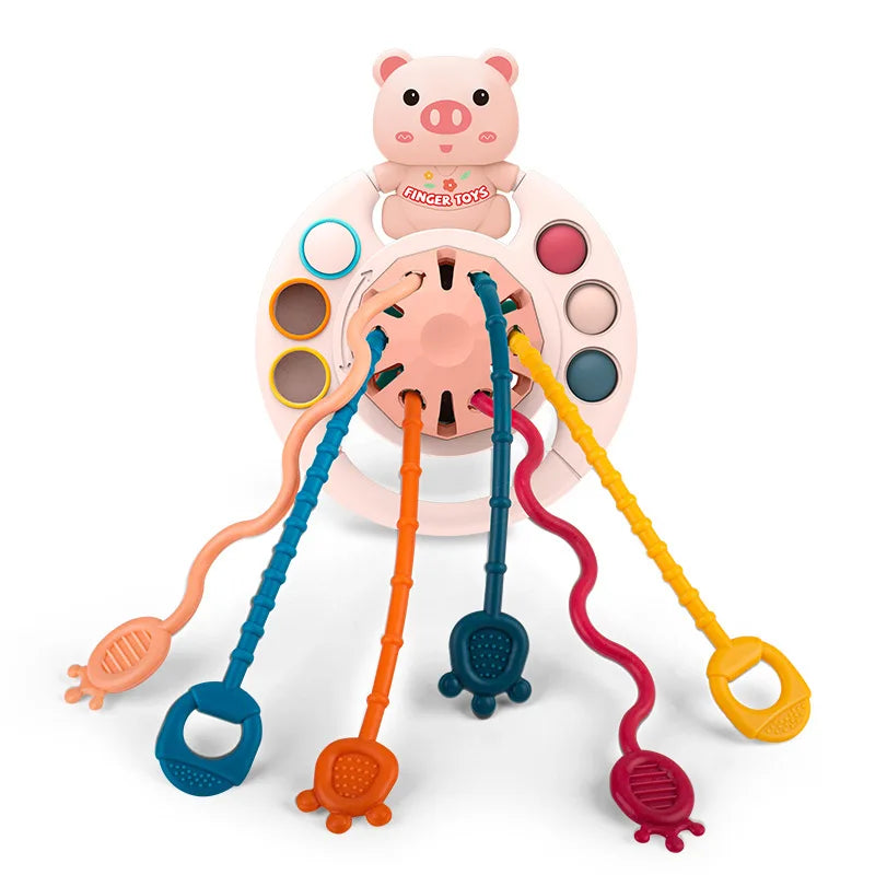 Brinquedo de Dentição Sensorial - Jogo de Cordas Montessori