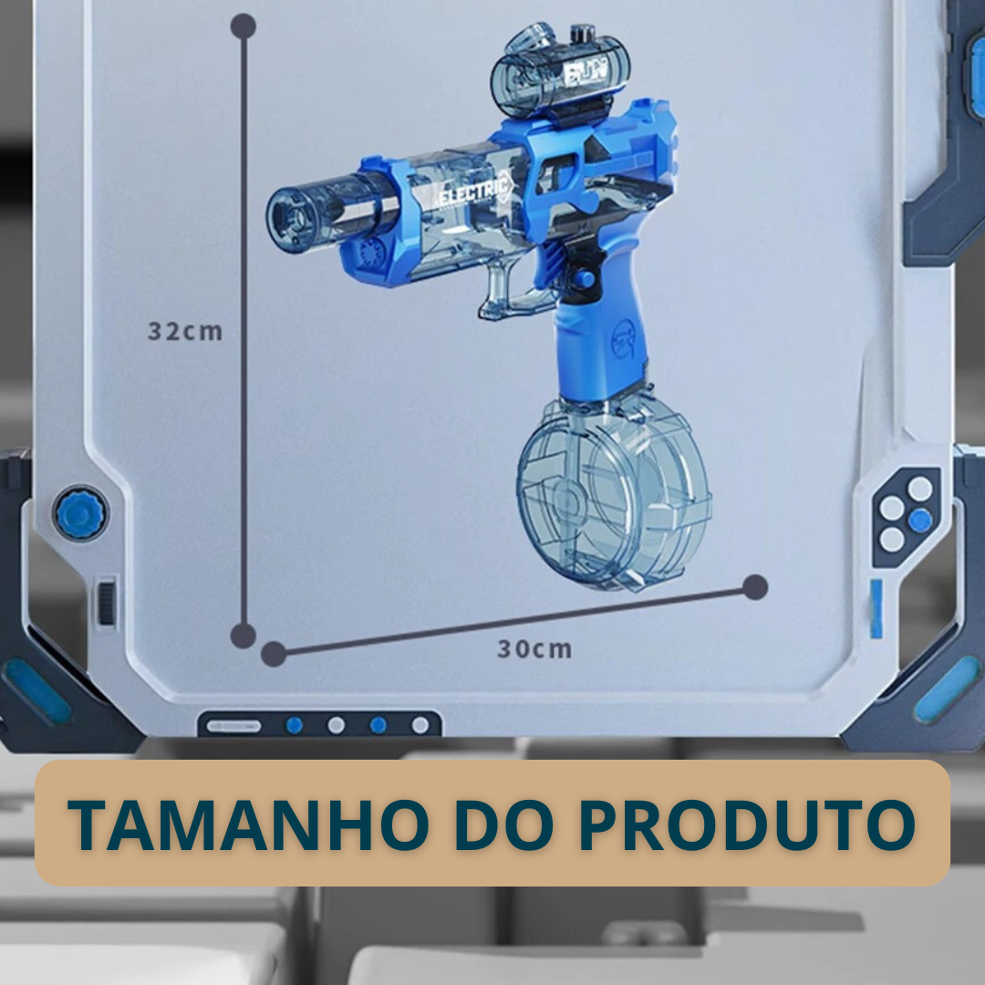 Lançador de Gel Elétrico Totalmente Automático com Luz, Recarregável USB, Tiro Contínuo, Jogo de Festa, Barulho, Brinquedo Infantil, Presente Menino, Verão, Diversão