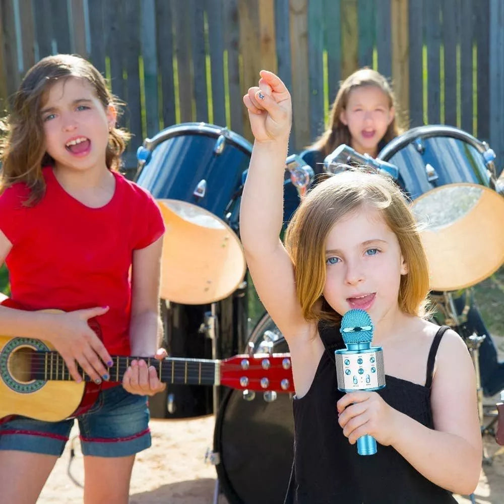 Microfone Infantil de Karaoke Bluetooth Sem Fio