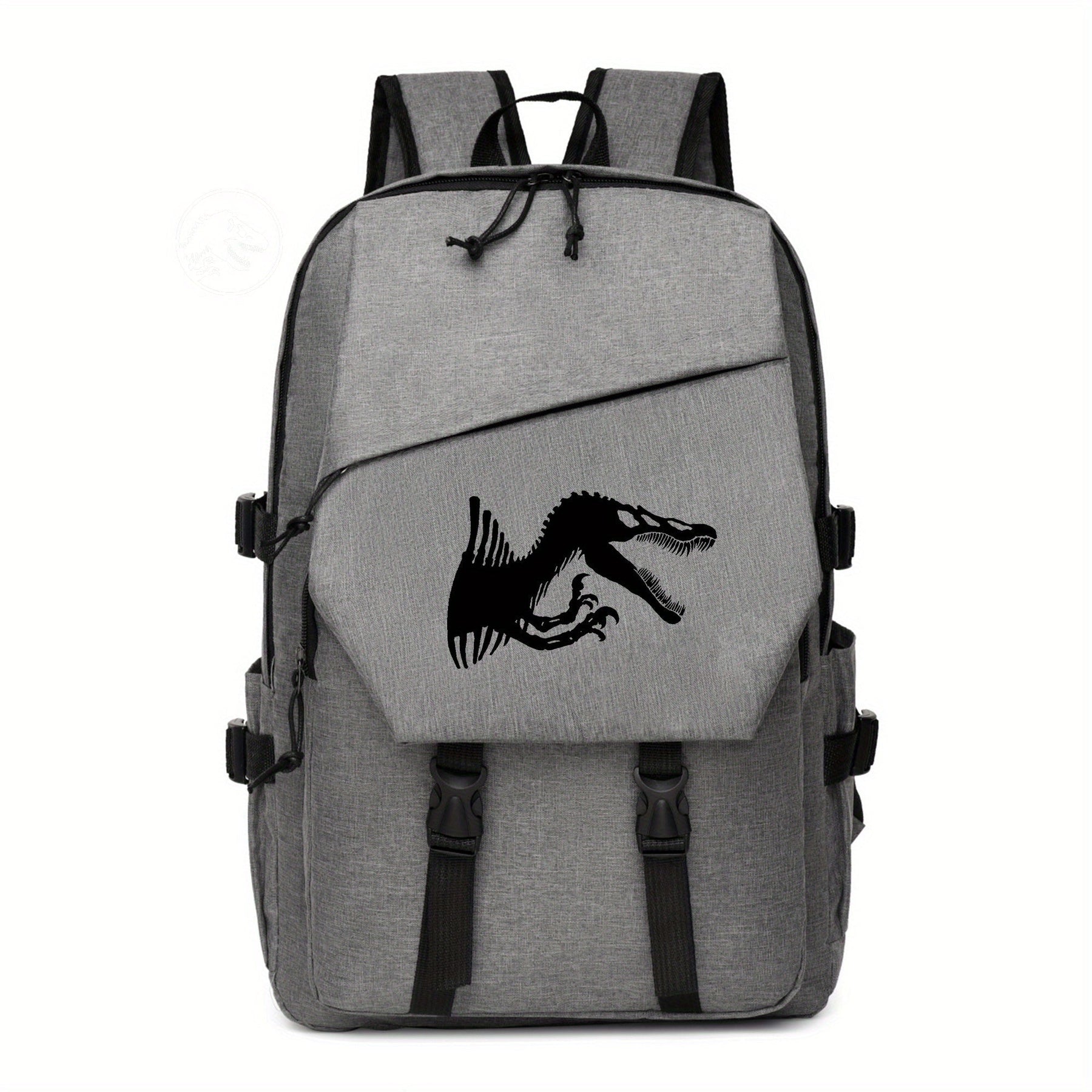 Mochila Escolar com Estampa de Dinossauro em Poliéster