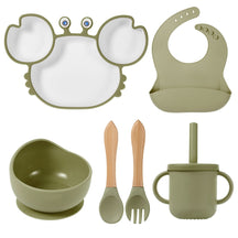 Kit Alimentação Infantil Silicone 6 Peças - Caranguejo