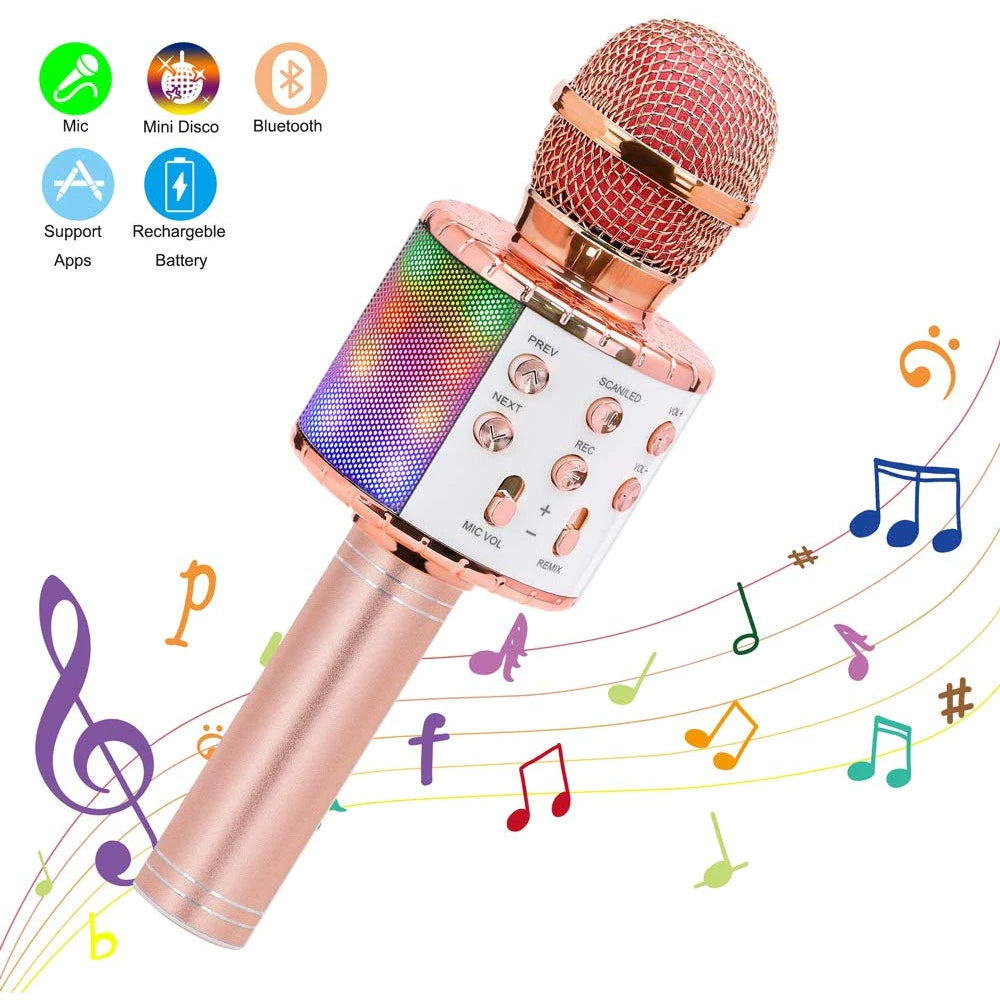 Microfone Infantil de Karaoke Bluetooth Sem Fio
