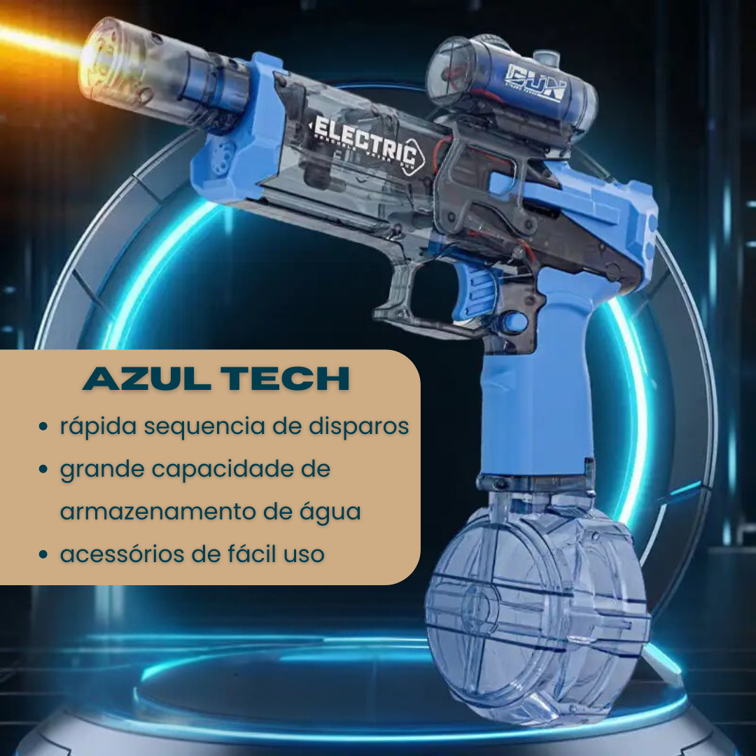 Lançador de Gel Elétrico Totalmente Automático com Luz, Recarregável USB, Tiro Contínuo, Jogo de Festa, Barulho, Brinquedo Infantil, Presente Menino, Verão, Diversão