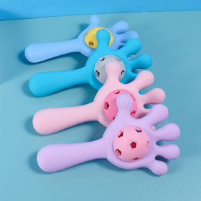 Chocalho Mordedor Bebê Mãozinha Silicone