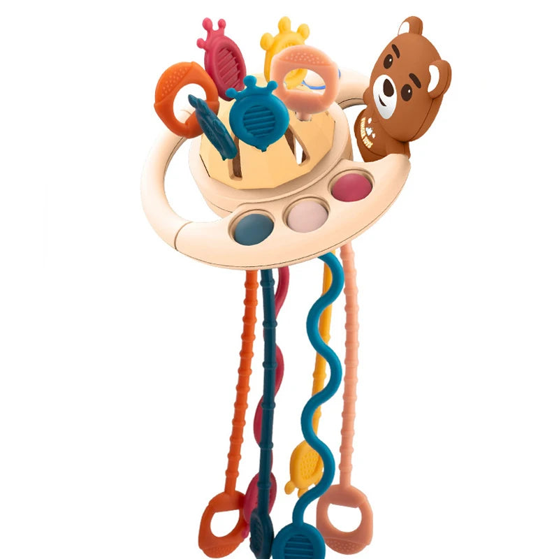 Brinquedo de Dentição Sensorial - Jogo de Cordas Montessori