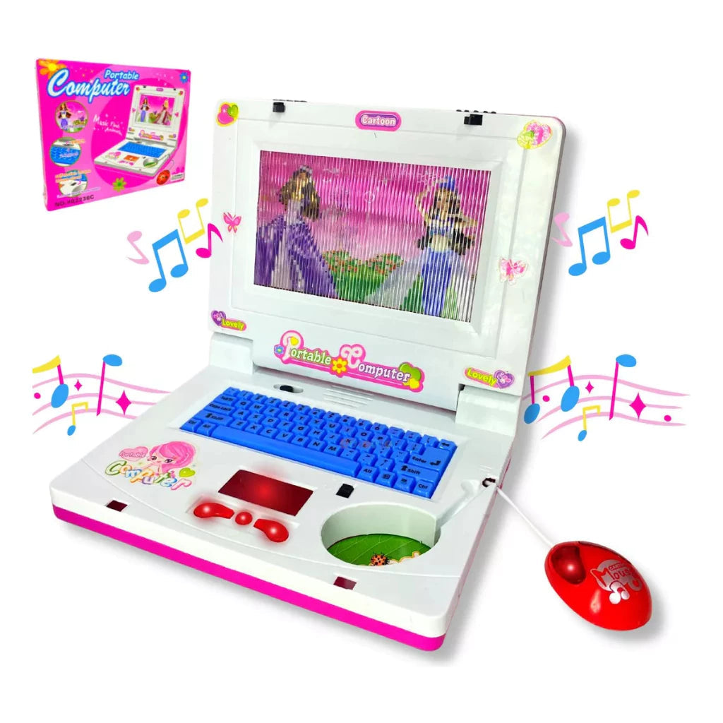 Notebook De Brinquedo Laptop Infantil Musical Com Luz Educativo